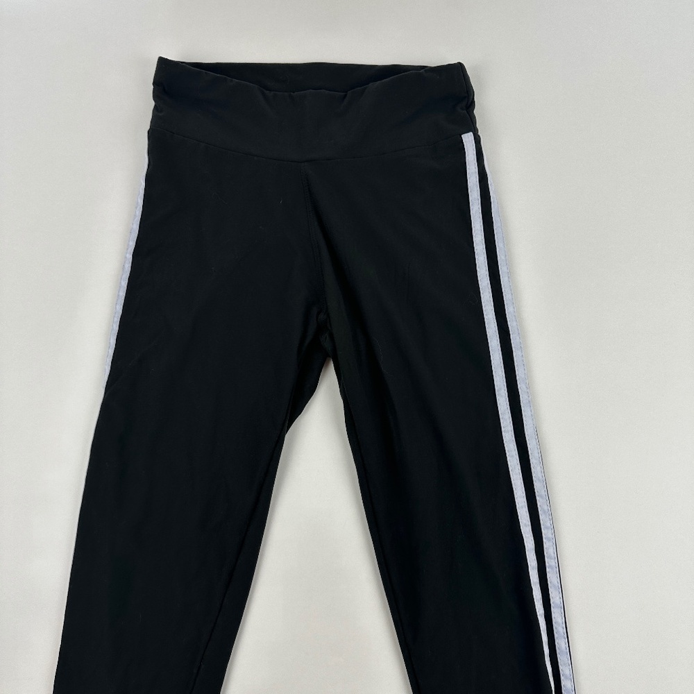 Leggings Womens Small Black White Striped